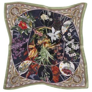 2/$30 Rich Stunning Festival of Color Blooming Vintage Flowers Silky Scarf